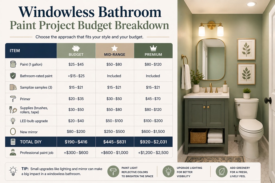 Windowless Bathroom Paint Project